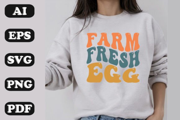 Farm Fresh Egg Retro Graphics for Modern T-Shirt Designs