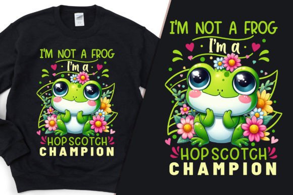 Hopscotch Champion Frog: A Graphics Asset for Modern T-Shirt Designs