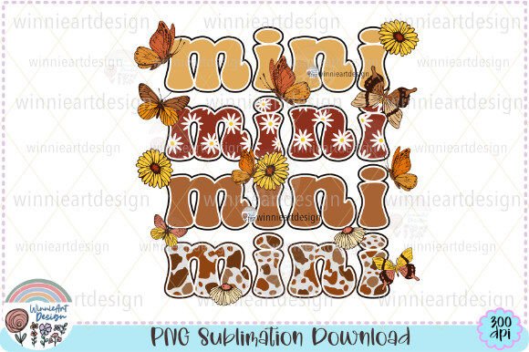 Retro Mini Fall Butterfly Flowers Boho: Graphics for T-Shirt Designs