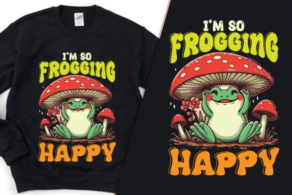 Reviewing 'I'm So Frogging Happy' Graphics for T-Shirt Designs