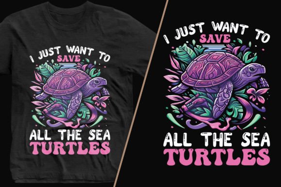 Save Sea-Turtles Graphics for Modern T-Shirt Designs