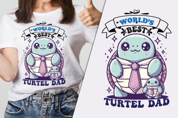 Stylish Turtle Dad Graphics for T-Shirt Designs